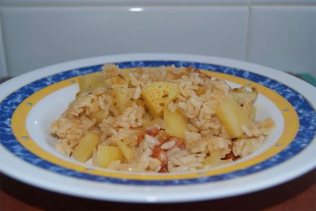 Arroz con chorizo y patatas