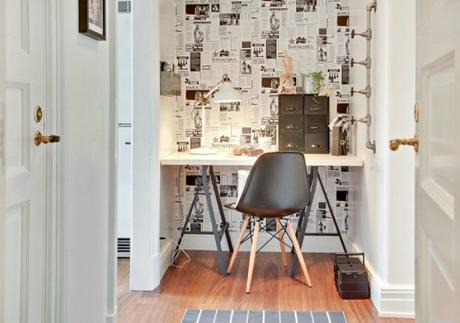 zona de trabajo en el pasillo