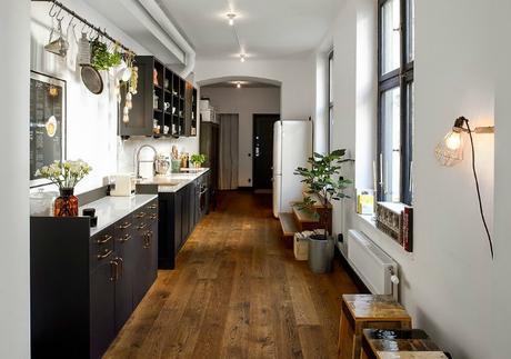 cocina en el pasillo