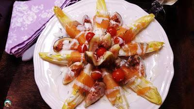 Endivias con langostinos