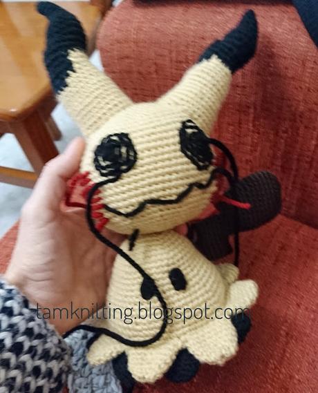 Pokémon Mimikyu crochet. Making off