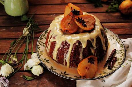 bundt de peras y salsa de mascarpone -kidsandchic