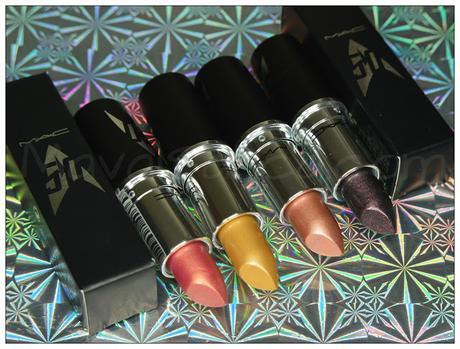 MAC 'Star Trek' Collection Labiales / Lipsticks: I: Where No Man Has Gone Before, II: The Enemy Within, III: LLAP, IV: Kling-It-On.