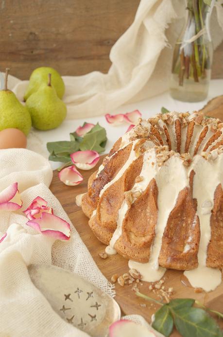 Pear, pecan coffee bundt cake #BundtBakers