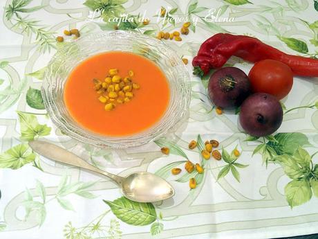 Gazpacho de mango con kikos