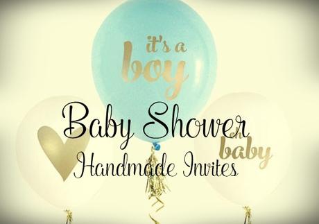 Invitación Baby Shower - Baby Boy Teddy Bear - Handmade Invitation.