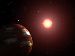 El exoplaneta de hielo caliente.