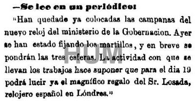 El reloj de la Puerta del Sol en tiempo real. Madrid, 1866