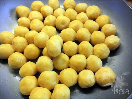 Gnocchi rellenos de queso manchego