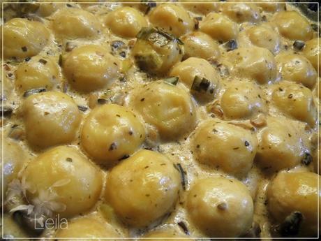 Gnocchi rellenos de queso manchego