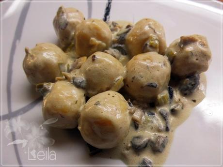 Gnocchi rellenos de queso manchego