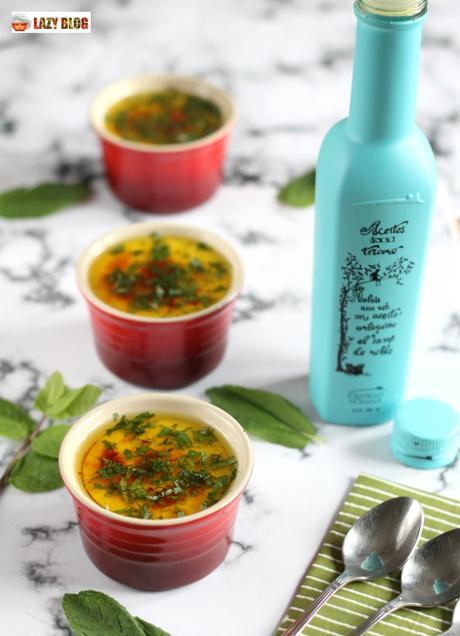 Crema de naranja ahumada a la menta, receta de postre para deslumbrar