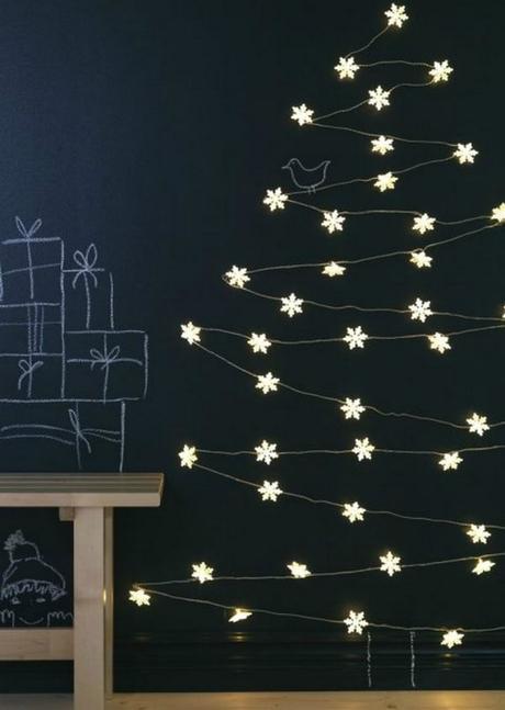 9 Árboles y decoración de Navidad en una pizarra. árboles de Navidad en pizarra