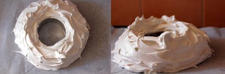 Pavlova  con  mascarpone y caramelo de granadas #JaquealaReina