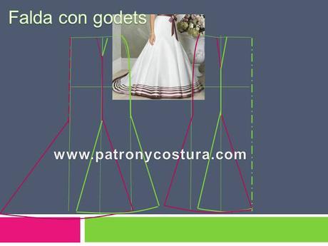 www.patronycostura.com/Falda con godets. Tema 192