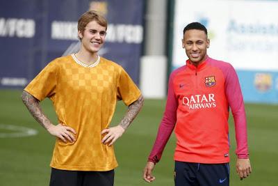 Justin Bieber, entrena con el FC Barcelona