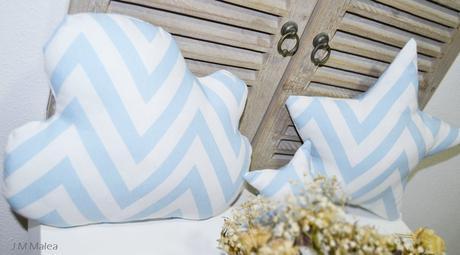 ESTRELLITAS Y NUBE A RAYAS BLANCA Y AZUL. #PROYECTOS EL BLOG DE JESS, SHOP.