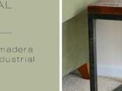 mesita madera toque industrial