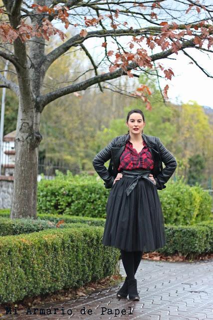 Outfit: Camisa de Cuadros con Falda de Tul