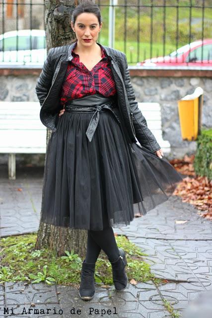 Outfit: Camisa de Cuadros con Falda de Tul