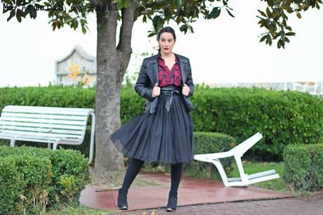 Outfit: Camisa de Cuadros con Falda de Tul Outfit: Camisa de Cuadros con Falda de Tul