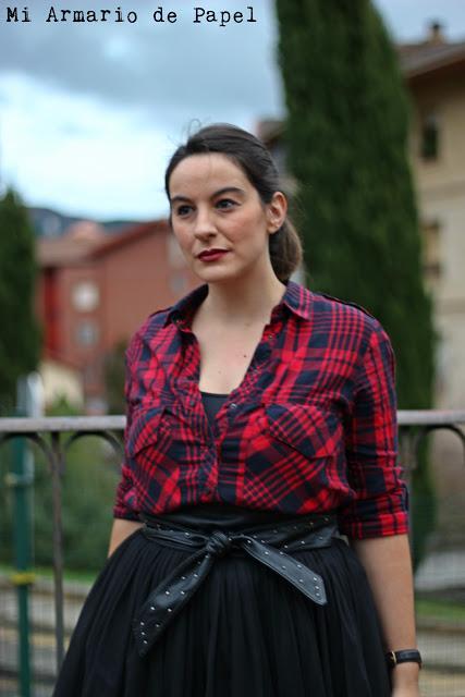 Outfit: Camisa de Cuadros con Falda de Tul
