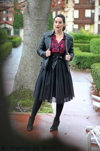 Outfit: Camisa de Cuadros con Falda de Tul