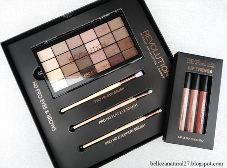 MAKEUP REVOLUTION ESPECIAL NAVIDAD: PALETA EYES & BROWS Y LIP TRENDS NUDE