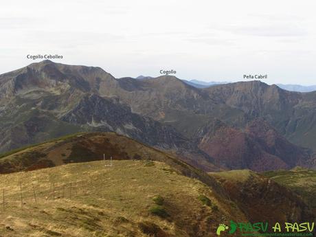 Vista del Cogollu Cebollo Cebolledo y Cabril desde el Pico Mocoso