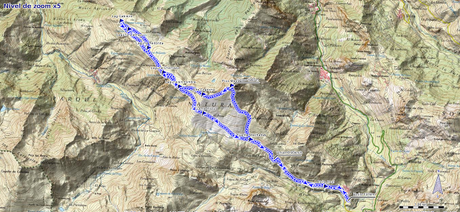 Mapa de la ruta al Pico Mocoso y Lagunas del Páramo