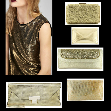 Selección de bolsos de mano dorados para estas fiestas Selección de bolsos de mano dorados para estas fiestas