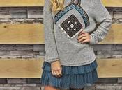 Jersey pedreria étnico falda