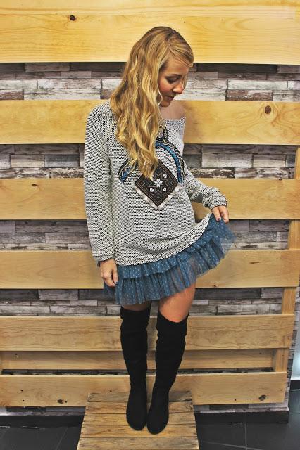 JERSEY PEDRERIA ÉTNICO + FALDA TUL