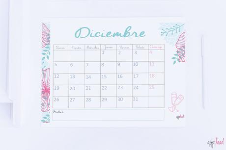 Freebie: Calendario Diciembre