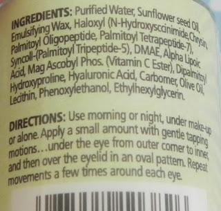 Serum de ojos reafirmante de Reviva (Review)