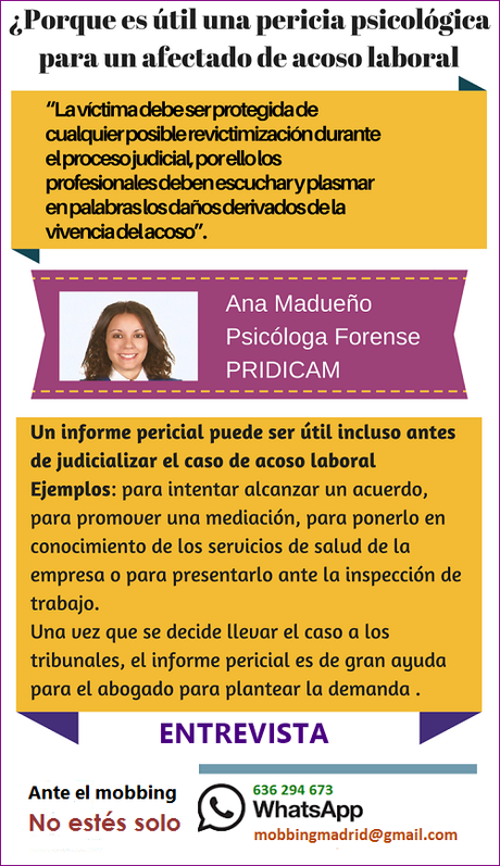 MobbingMadrid Porque es útil una pericia psicológica para un afectado de acoso laboral