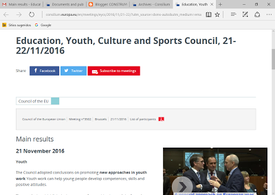 Puntos destacados del Consejo Europeo del 21 de Noviembre sobre la Juventud y la Educación