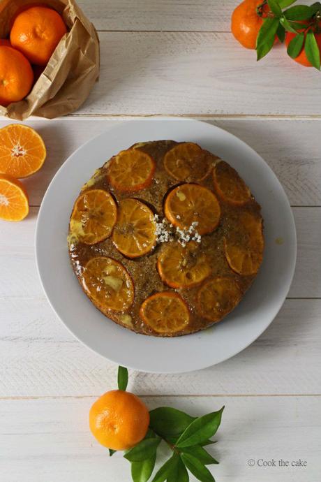 bizcocho invertido de mandarina, poppy seeds, tangerine upside down cake