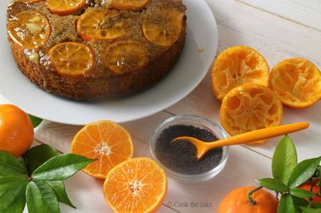 bizcocho invertido de mandarina, poppy seeds, tangerine upside down cake