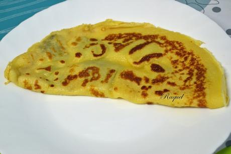 Creps de morcilla y queso gran padano