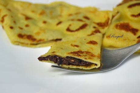 Creps de morcilla y queso gran padano