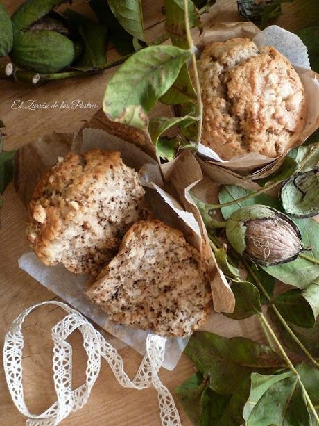 Magdalenas de Nueces con Claras de Huevo