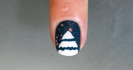 uñas decoradas arbol nevado paso a paso