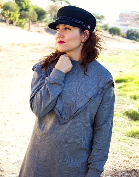 melange_boutique_fashion_blog_de_moda_vestido_sudadera_volantes_shein_sheinside_medias_gato_calzedonia_biker_perfecto_tachuelas_cuero_mango_gorra_capitan