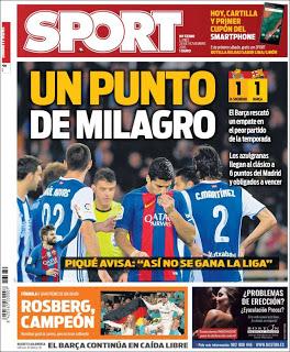 portada Sport empate Real Sociedad 28 11 2016