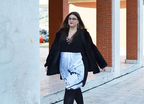 Outfit Of The Day ~ Vestido + Abrigo de pelo ~ Plus size