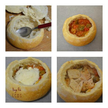 Cestitas de pan rellenas y montaditos con huevos de codorniz