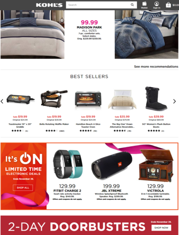 Ofertas de Khol’s para Cyber Monday 2016