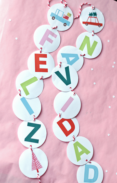 Guirnalda para enviar como felicitación navideña con imprimible incluido / Garland to give as Christmas card with free printable