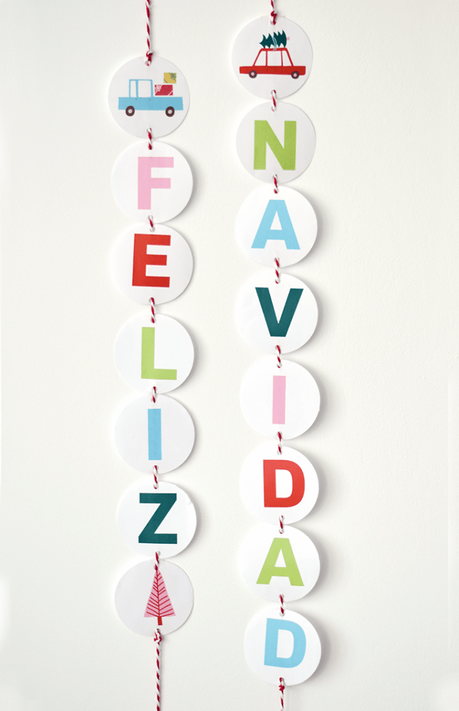 Guirnalda para enviar como felicitación navideña con imprimible incluido / Garland to give as Christmas card with free printable